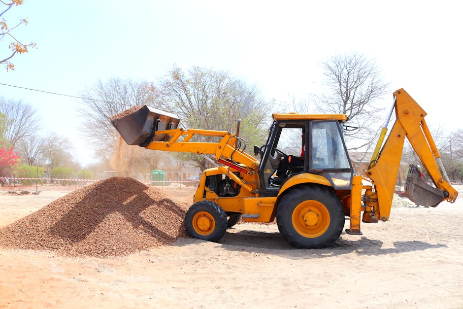 Travaux de soil filling excavator
